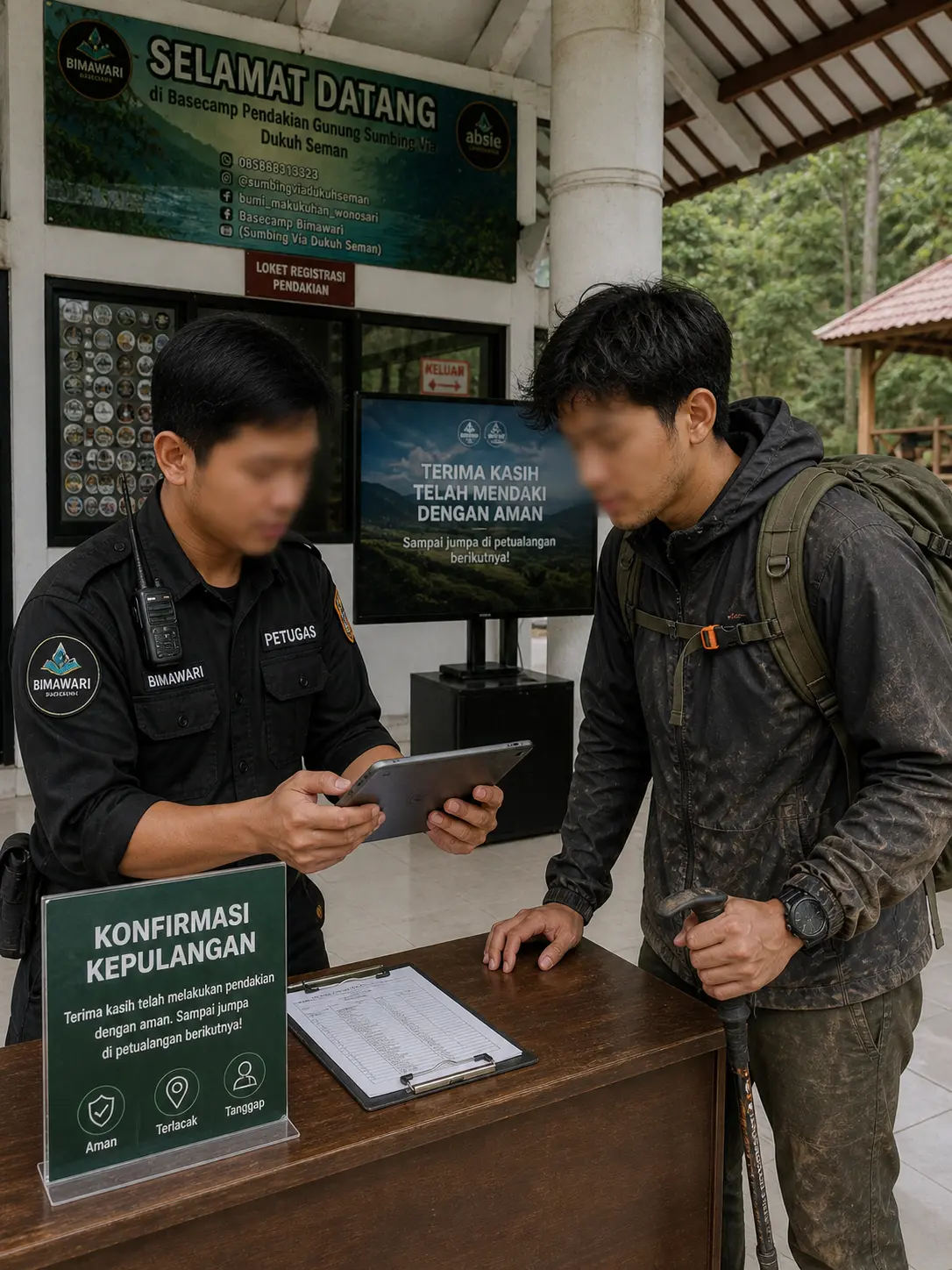 Konfirmasi kepulangan pendaki di basecamp
