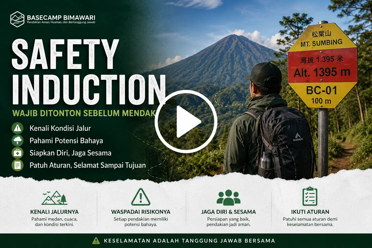Video safety induction wajib ditonton sebelum mendaki