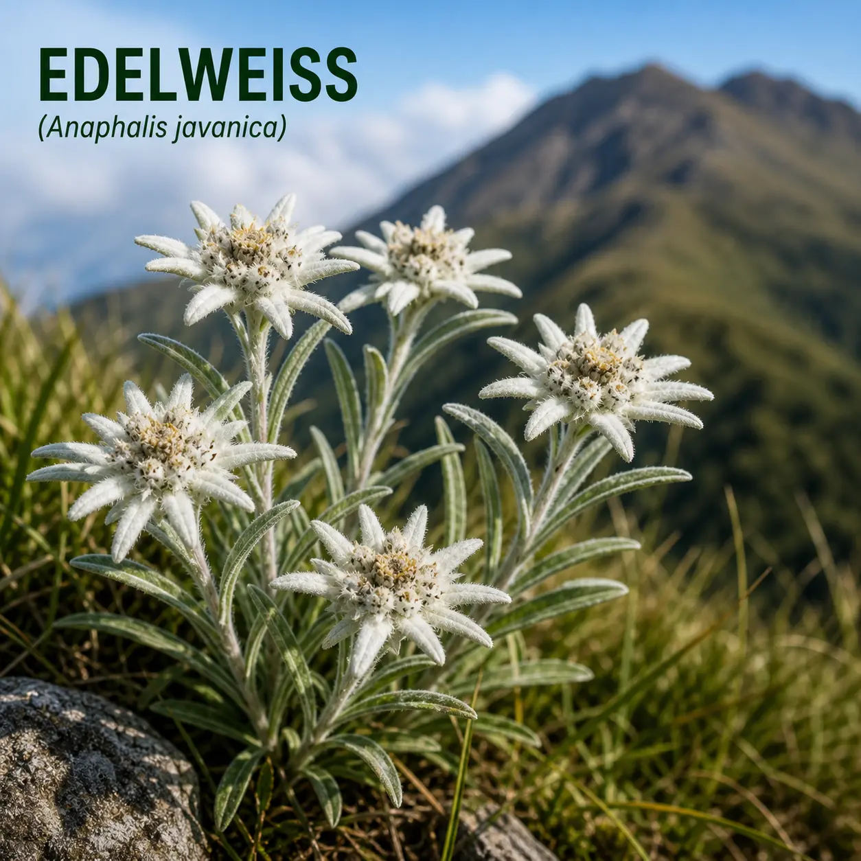 Bunga edelweiss di kawasan Gunung Sumbing